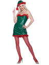 View Item Adult Ladies 12-14 PVC Santa's Sexy Helper Christmas Fancy Dress Costume (STD)